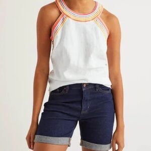 Boden embroidered linen top